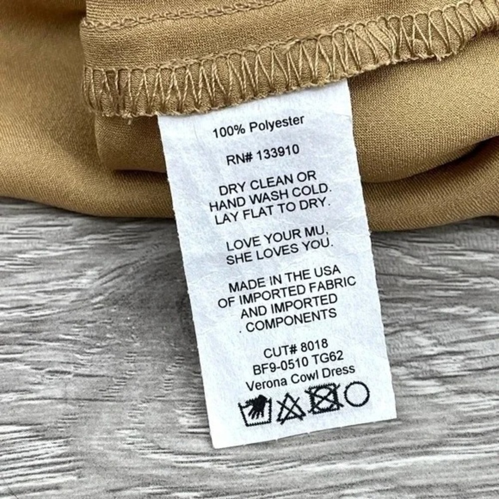 NWT Show Me Your Mumu Verona Cowl Dress True Gold Luxe Satin M - Picture 6 of 6